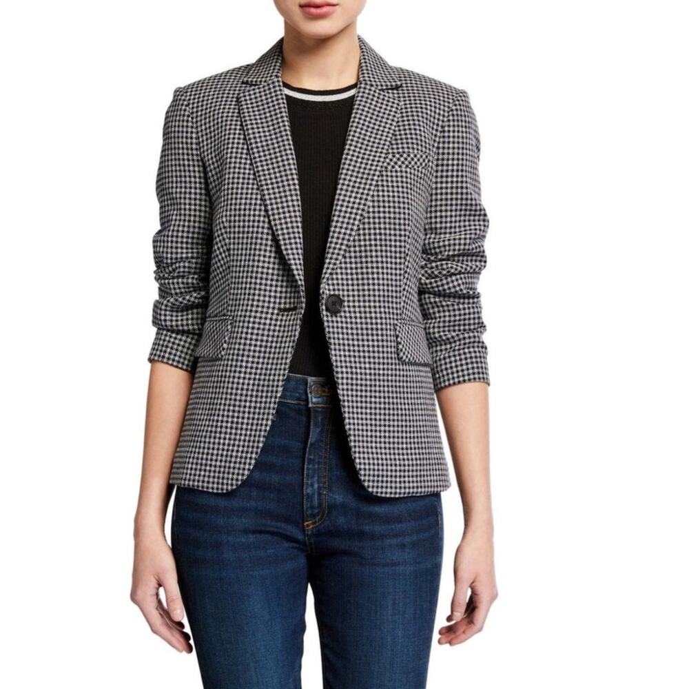 VERONICA BEARD Schoolboy Dickey Jacket Black White Checkered/ Houndstooth Size 8